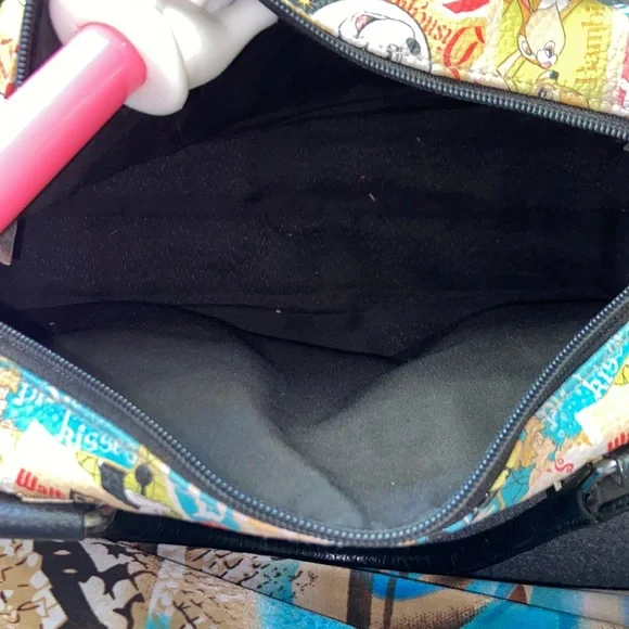 DISNEY PARKS Multi-color Cartoon Characters Collage 1979 Vintage Handbag - Picture 6 of 7